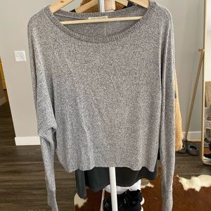 Joah brown grey slouchy neck sweater